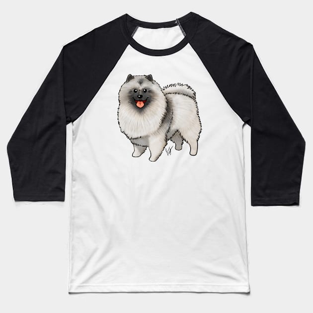 Dog - Keeshond - Cream Baseball T-Shirt by Jen's Dogs Custom Gifts and Designs